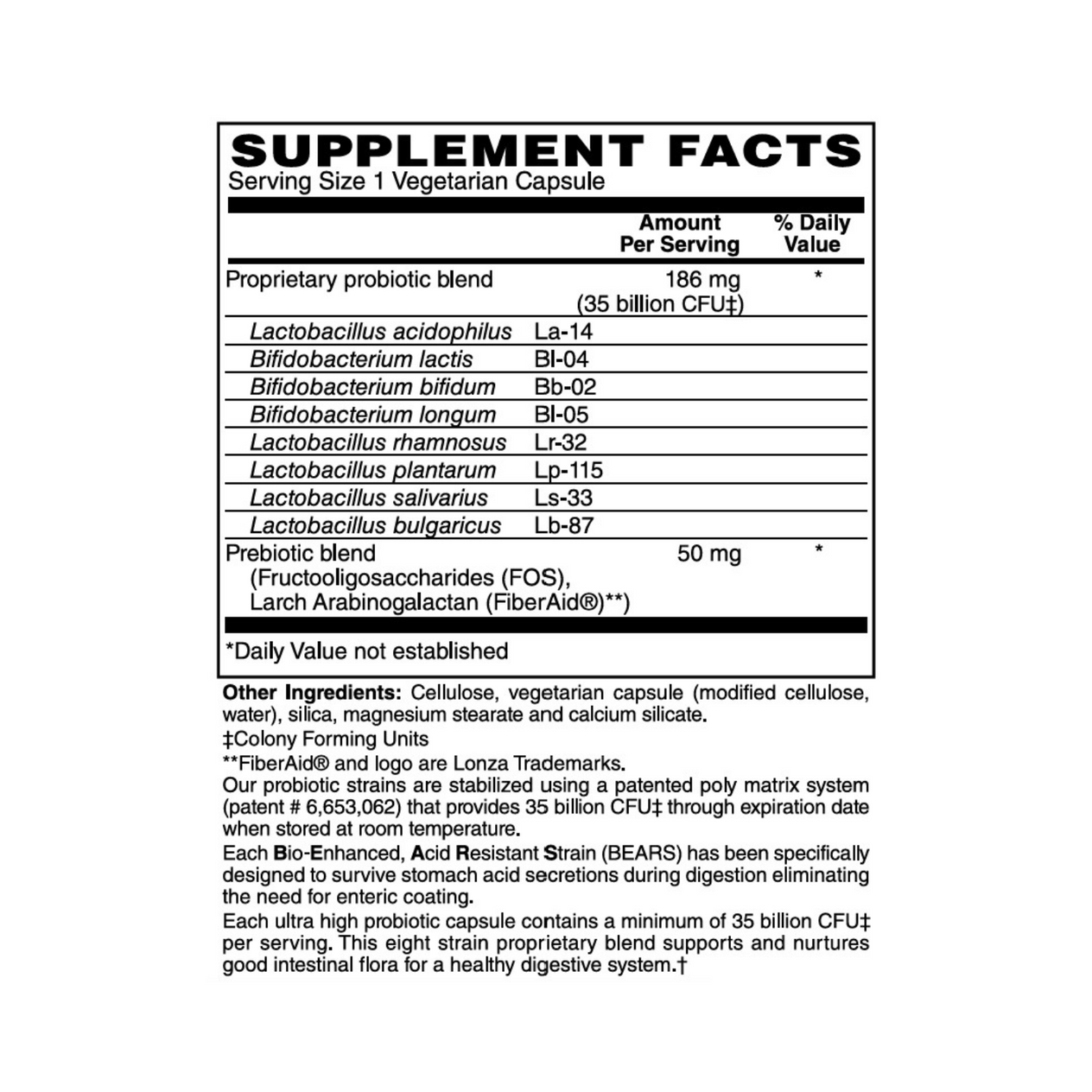 35 Billion Probiotic Vegetarian Capsules