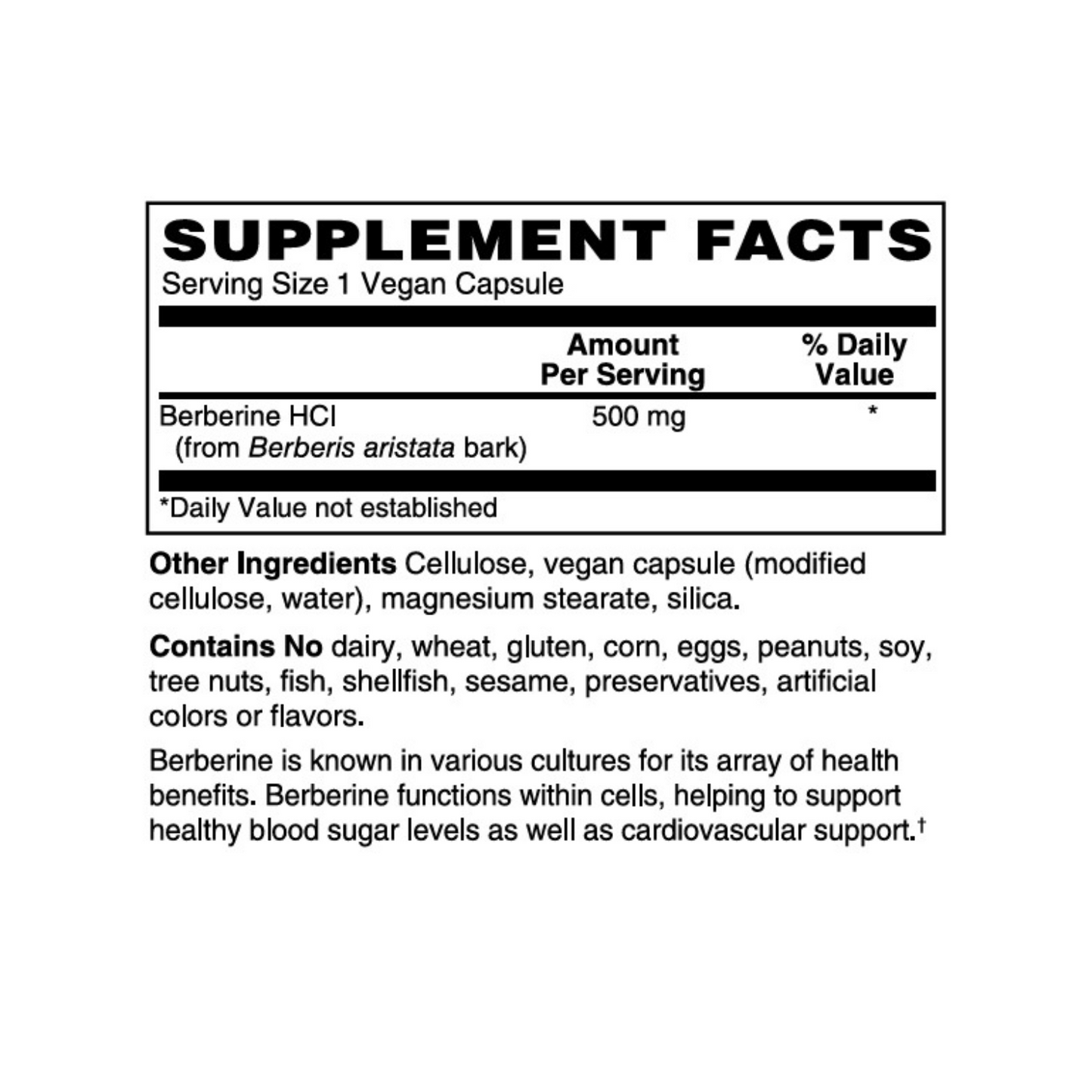 Berberine 500mg Vegan Capsules