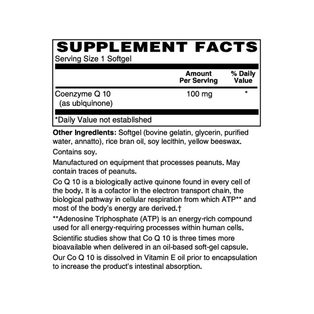 Coenzyme Q10 Softgel 100mg