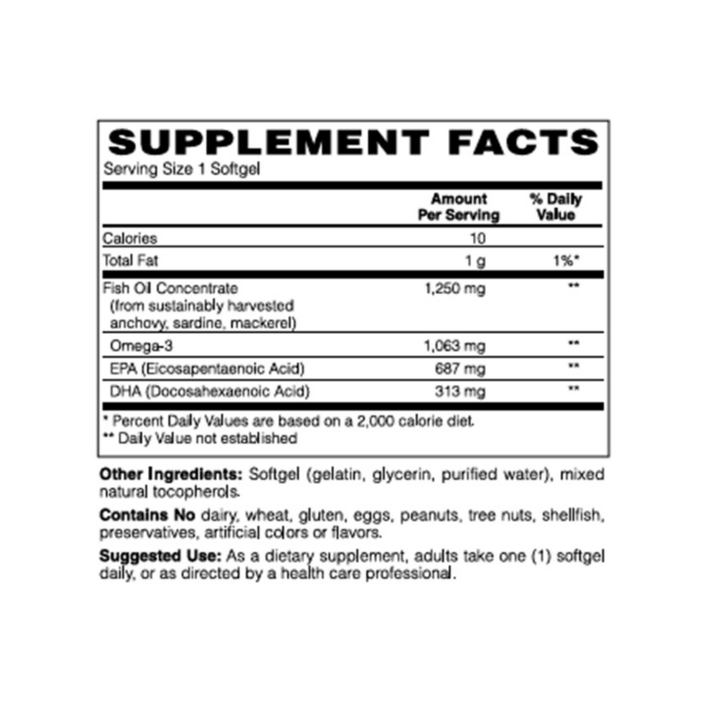 Ultra Omega-3 EPA + DHA 1000mg Softgels